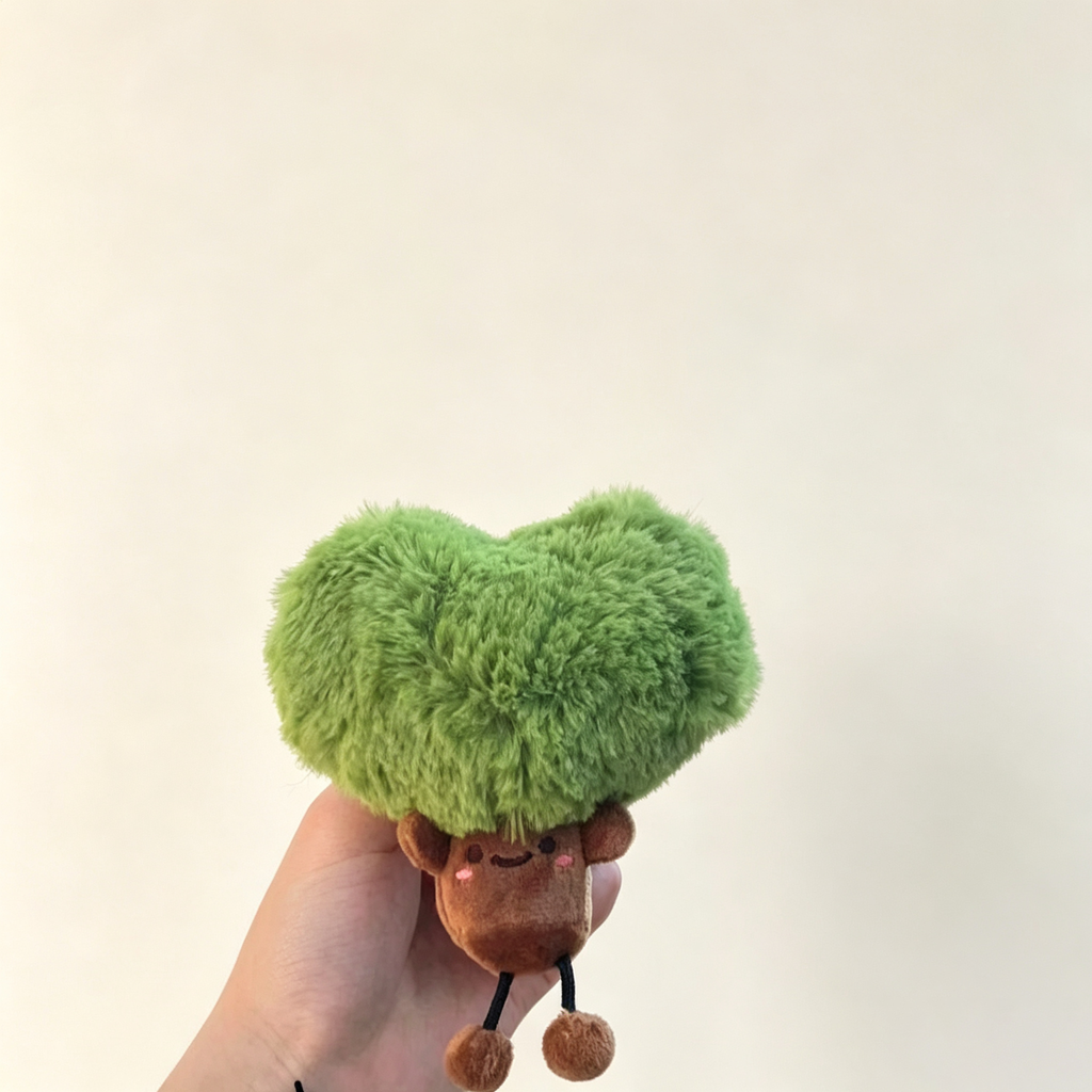 Cute Tree Plush Keychain view 3