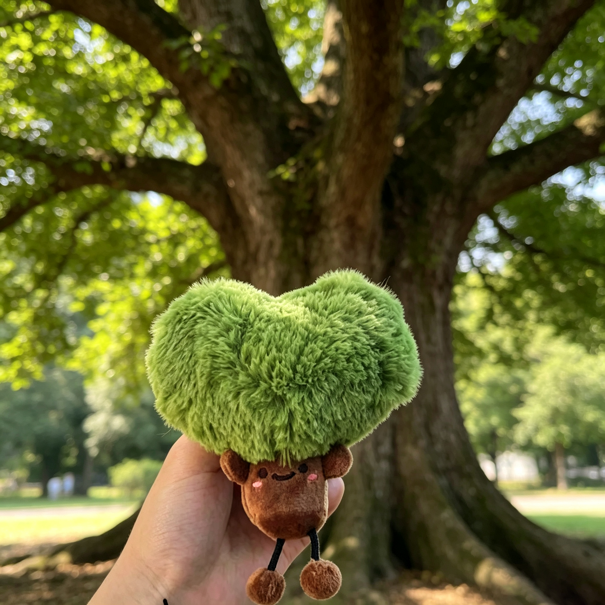 Cute Tree Plush Keychain view 2