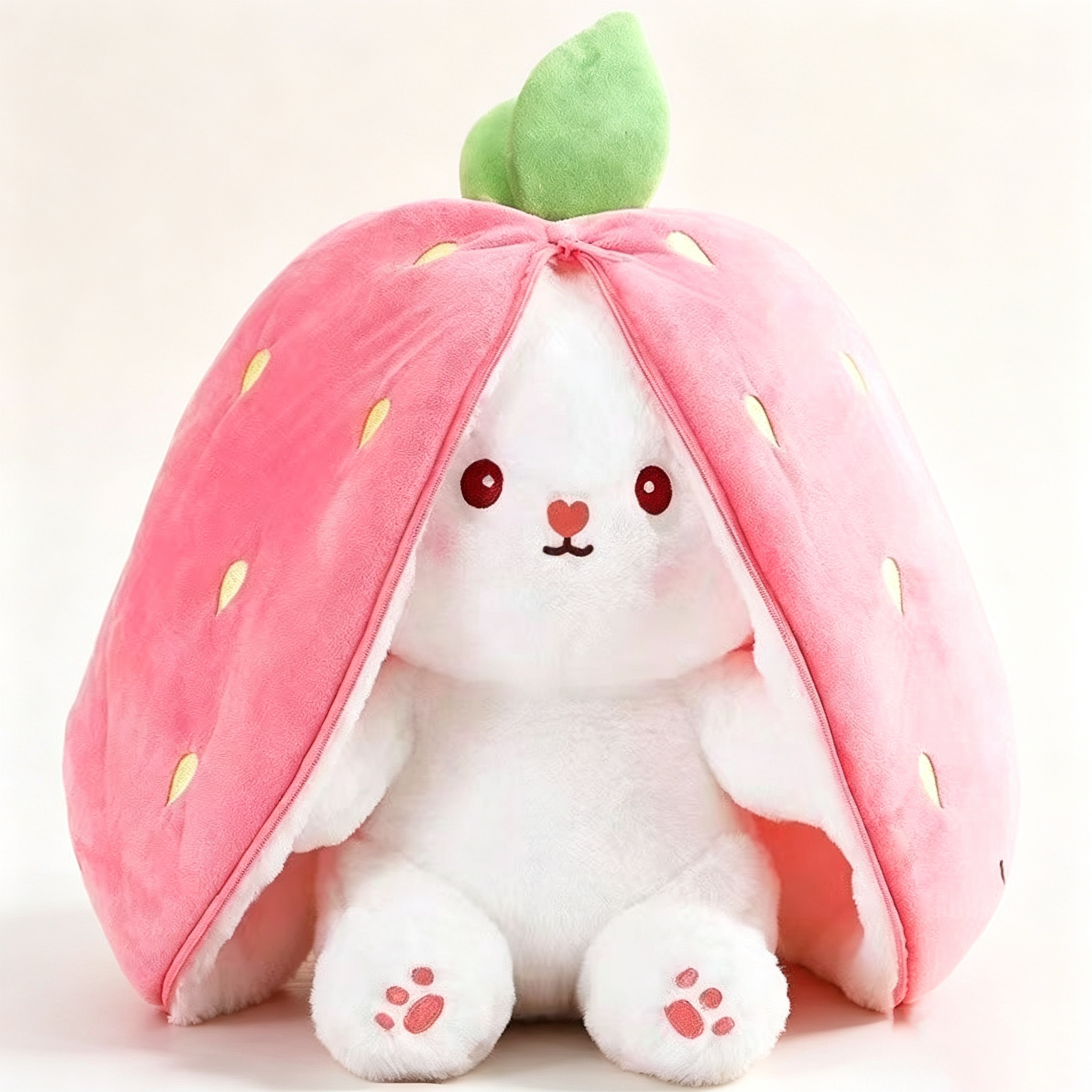 Strawberry Transformable Rabbit Plush Toy view 1